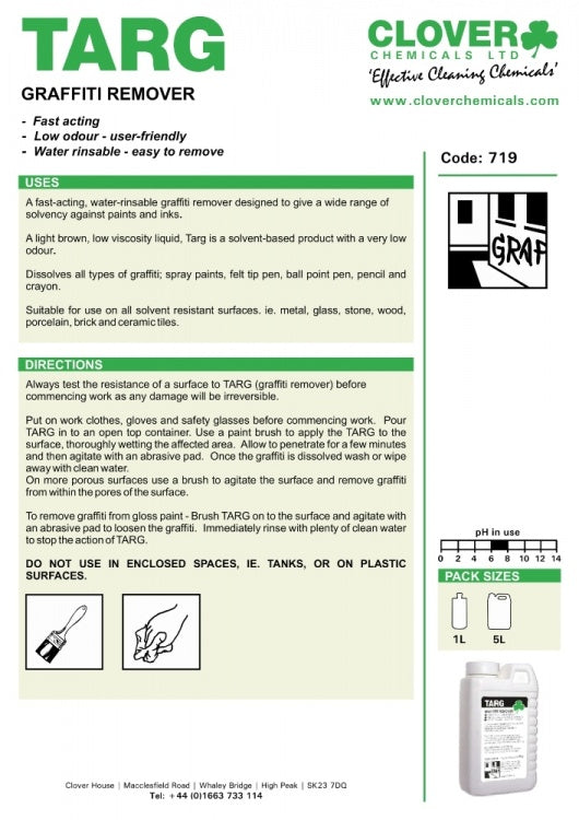 Clover Chemicals Targ Graffiti Remover (719)