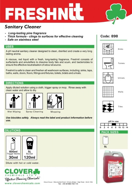 Clover Chemicals Freshnit Perfumed Sanitary Cleaner (898)