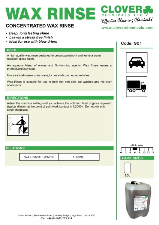 Clover Chemicals Wax Rinse (901)