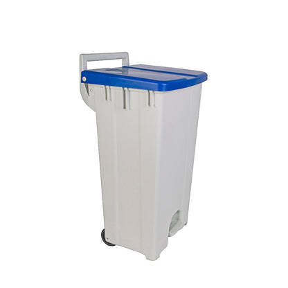 Polaris 90L Commercial Pedal Bin with Wheels & Colour Coded Lid