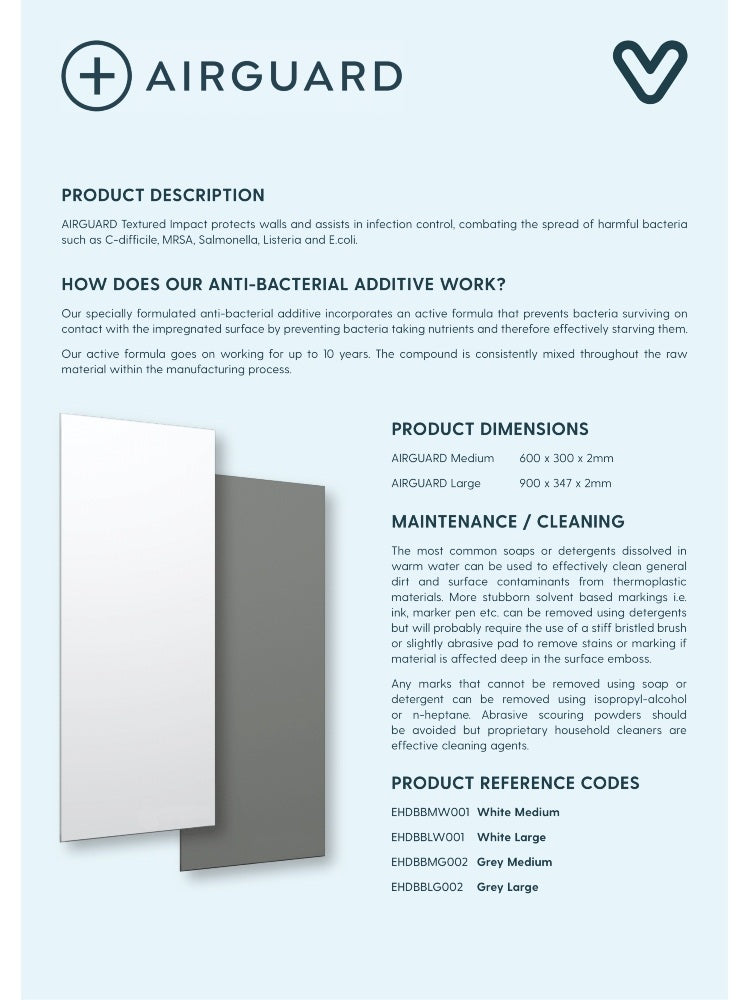 Velair AirGuard Antibacterial Backboard for Hand Dryer