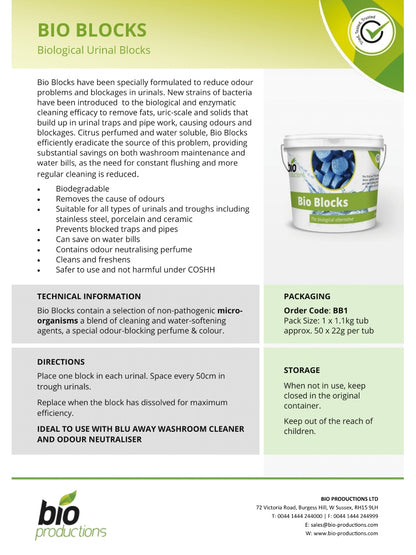 Bio Productions BIO BLOCK  - Biological Urinal Block 1.1 Kgs