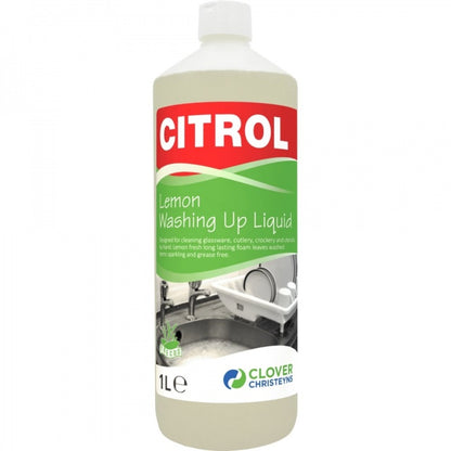 Clover Chemicals Citrol lemon washing up liquid (401), 1 litre