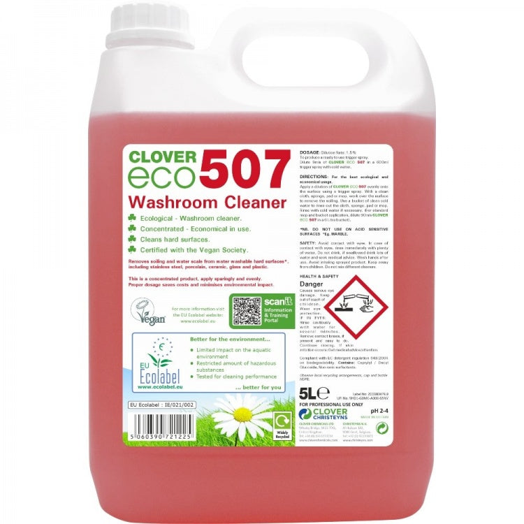 5L Clover Eco 507 Washroom Cleaner | One Stop Cleaning Shop