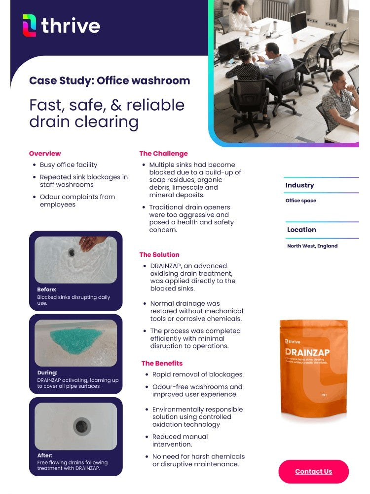 Thrive DRAINZAP Non-Toxic Drain Cleaner | Fast Hair & Clog Remover for Showers, Sinks & Baths