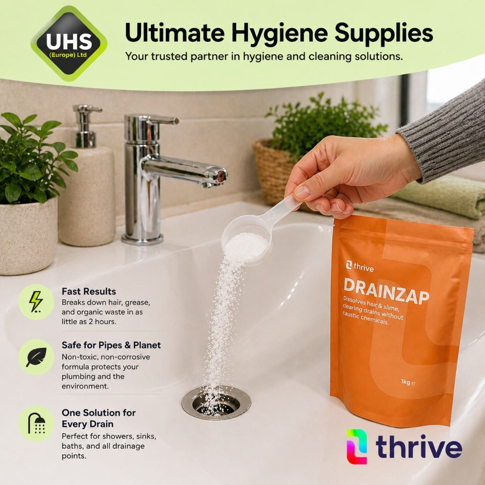 Thrive DRAINZAP Non-Toxic Drain Cleaner | Fast Hair & Clog Remover for Showers, Sinks & Baths