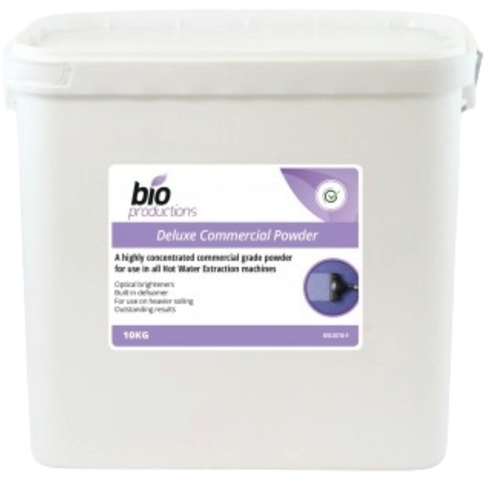 Bio Productions Deluxe Commercial Carpet Cleaner Powder 10kg – Heavy Duty Extraction Cleaner (Low Foam, Grease Cutting, pH 11) for Professional Carpet Cleaning Machines