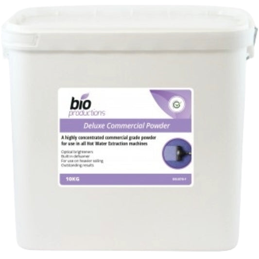 Bio Productions Deluxe Commercial Carpet Cleaner Powder 10kg – Heavy Duty Extraction Cleaner (Low Foam, Grease Cutting, pH 11) for Professional Carpet Cleaning Machines