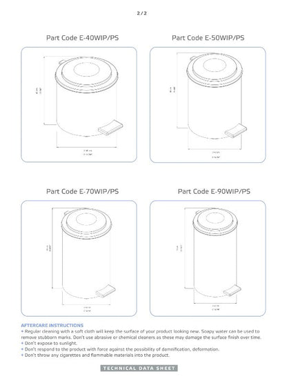 Ecoline Polished Stainless Industrial Waste Bin 40Ltr – 90Ltr