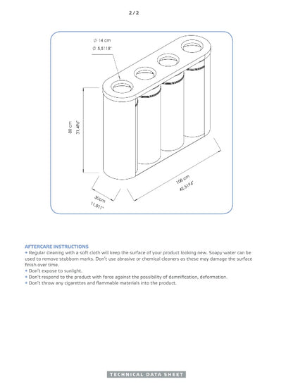 Ecoline Recycling Stainless Steel 120L Cylinder Waste Bin