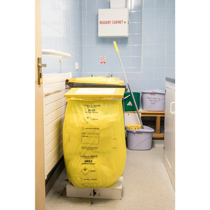 Yellow Medium Duty Clinical Waste Sacks 90L 8kg  - UN3291 Incineration Bags | Rolls of 25| Rolls of 25