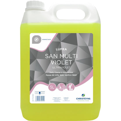 Clover Chemicals Lufra San Multi Violet cleaner and disinfectant (810), 5 litre