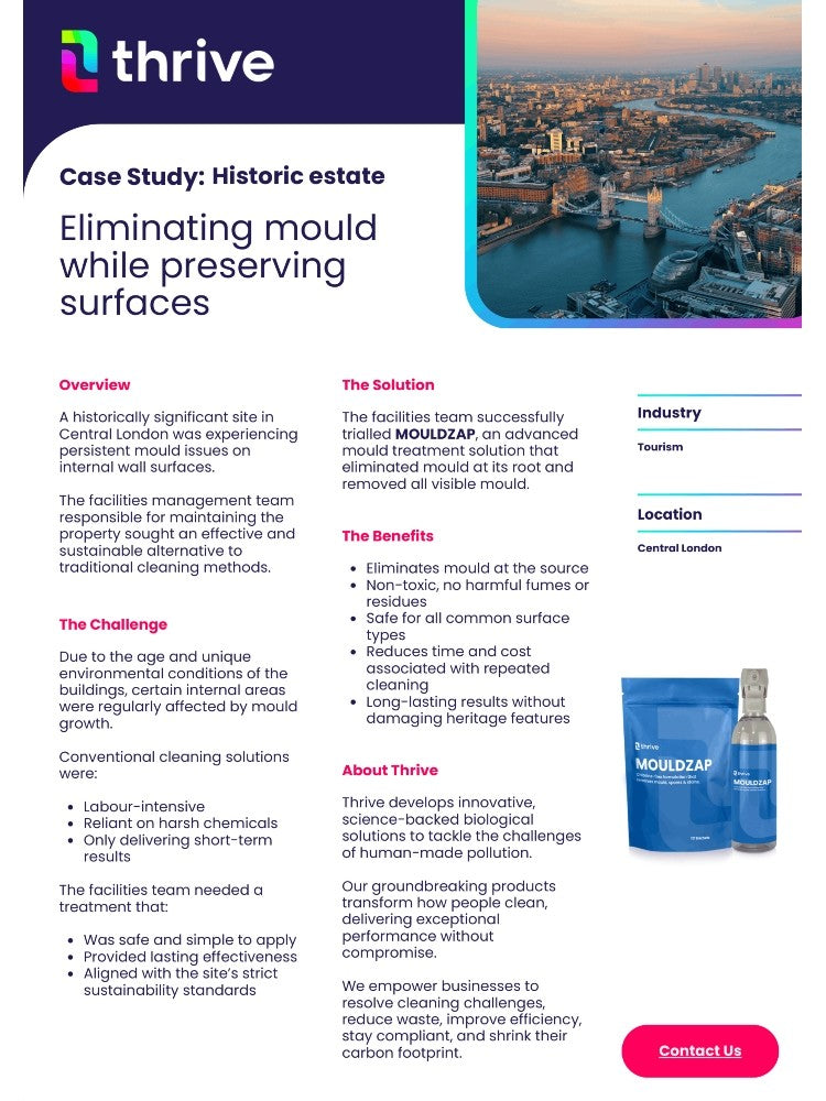 Thrive MOULDZAP Chlorine-Free Mould Remover Spray Kit – Eco-Friendly, Non-Toxic, No Scrub Mould & Mildew Cleaner for Bathrooms, Walls, Fabrics & Damp Areas