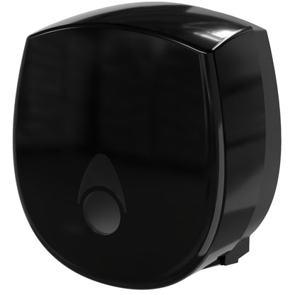 Myriad Gloss Black Recycled Mini Jumbo Toilet Roll Dispenser | 8” Commercial Washroom Dispenser