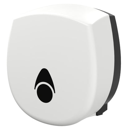 Myriad Gloss White Recycled Mini Jumbo Toilet Roll Dispenser | 8” Commercial Washroom Dispenser