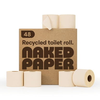 Naked Paper Unbleached Bamboo Toilet Paper (48 Rolls)