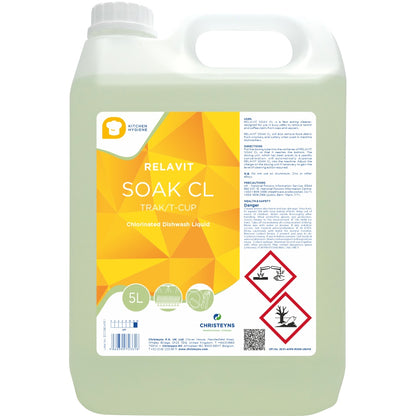 Christeyns Clover Relavit Soak CL (Trak / T-Cup) Chlorinated Dishwash Liquid (368)