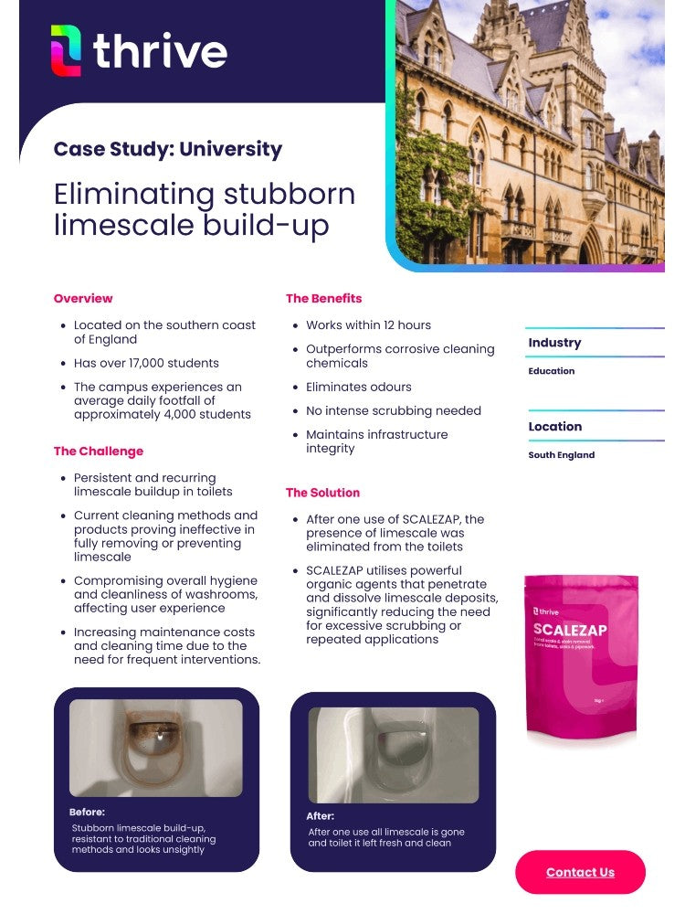 Thrive SCALEZAP Limescale Remover | Heavy-Duty Biological Descaler for Toilets, Pipework, Sinks & Baths | Fast-Acting, Non-Corrosive