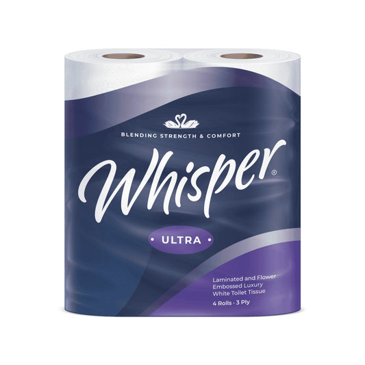 Whisper Ultra 3-Ply Premium Toilet Rolls (40 Rolls)