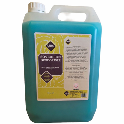 Luxury Air Freshener & Deodoriser 5L – Concentrated Car, Home & Commercial Odour Eliminator | Designer Fragrance Inspired (Sovereign, Mystic Amber, Azure Coast, Midnight Ember) - UHS EUROPE