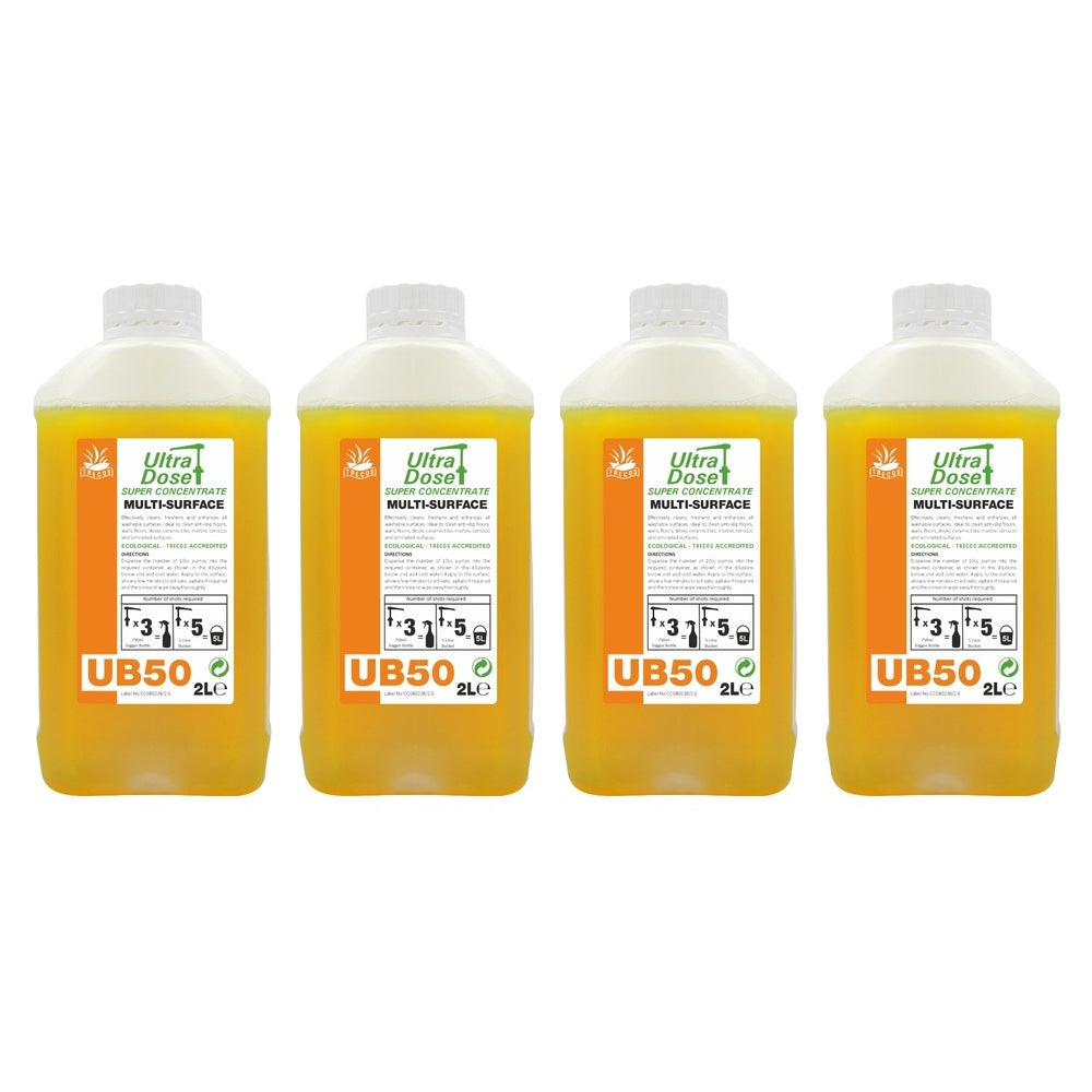 Clover Chemicals UB50 Multi-Surface Cleaner Concentrate 2L | Professional Hard Surface Cleaner for Floors, Vinyl, Wood & Stainless Steel
