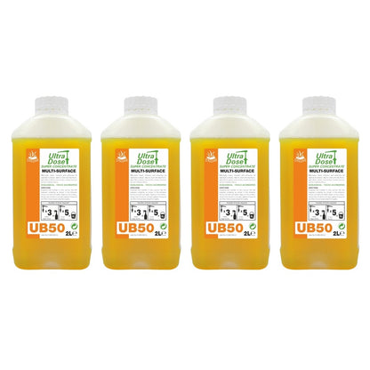 Clover Chemicals UB50 Multi-Surface Cleaner Concentrate 2L | Professional Hard Surface Cleaner for Floors, Vinyl, Wood & Stainless Steel