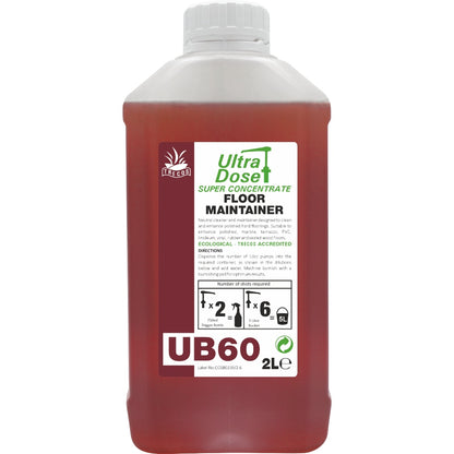 Clover Chemicals UB60 Floor Maintainer Concentrate 2L | Neutral Cleaner for Polished Floors
