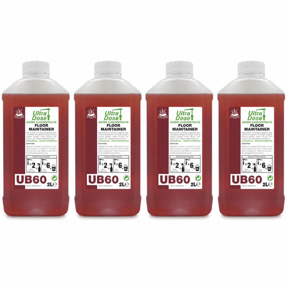 Clover Chemicals UB60 Floor Maintainer Concentrate 2L | Neutral Cleaner for Polished Floors