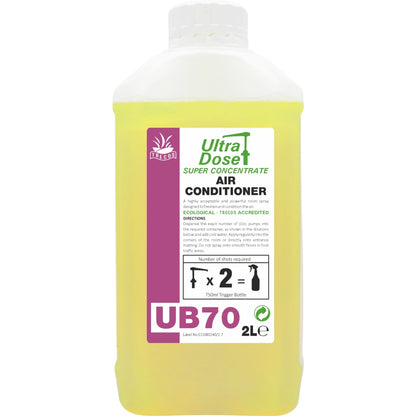 Clover Chemicals UB70 Air Conditioner Concentrate 2L | Professional Lemon Air Freshener & Entrance Mat Fragrance