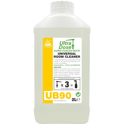 Clover Chemicals UB90 Fragranced Room Cleaner 2L | Concentrated Multi-Surface Cleaner