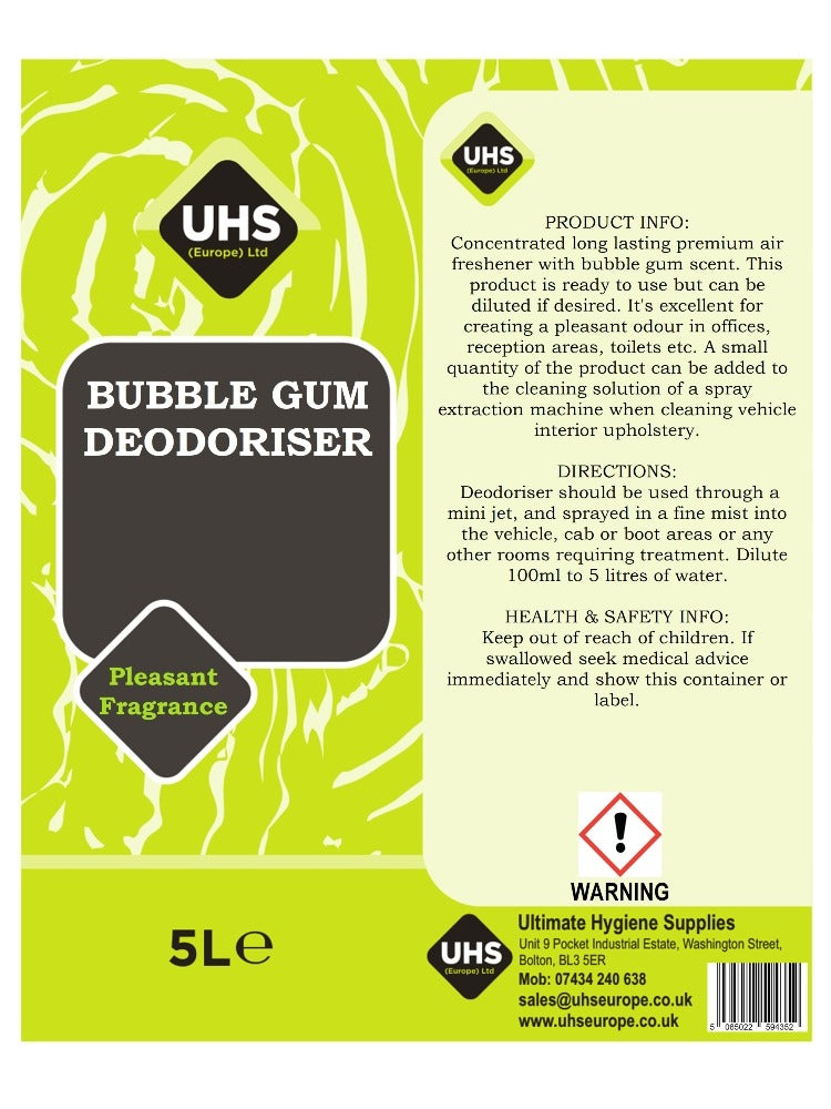 Deodoriser - Removes pet, urine, faeces, smoke odours - UHS EUROPE