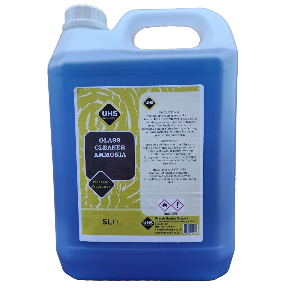 Glass Cleaner - Ammonia, IPA & Vinegar Formulations, Smear & Streak Free - UHS EUROPE