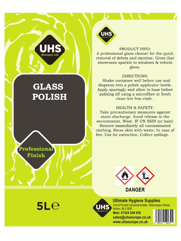 Glass Polish - Streak Free, Professional Finish - UHS EUROPE