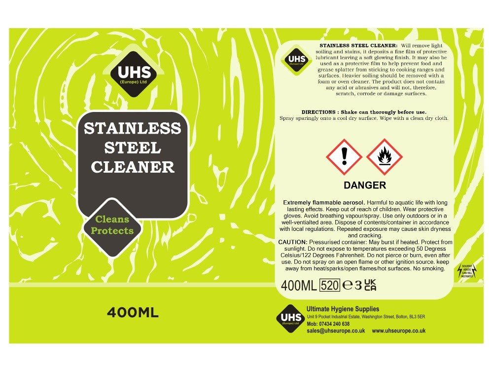 Stainless Steel Cleaner 400ml - UHS EUROPE