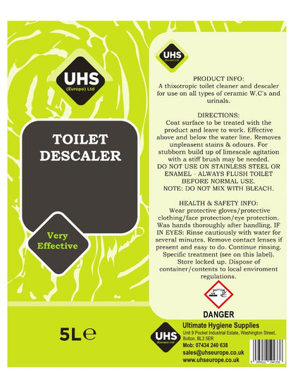 Toilet Descaler 5 Ltr - Thixotropic - UHS EUROPE