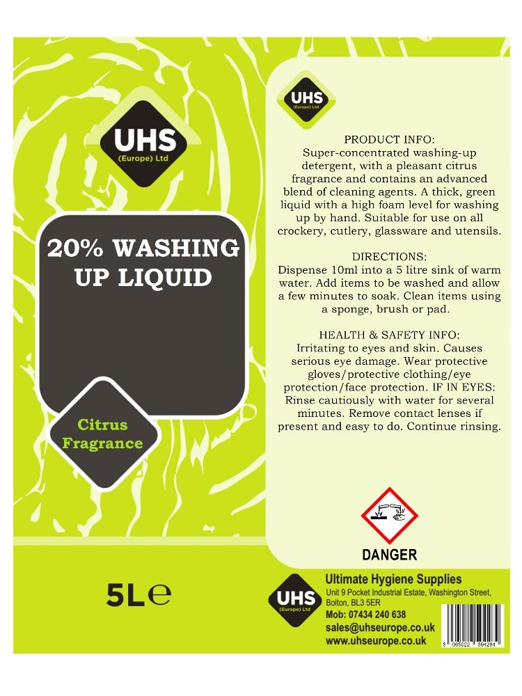 20% Washing Up Liquid - UHS EUROPE
