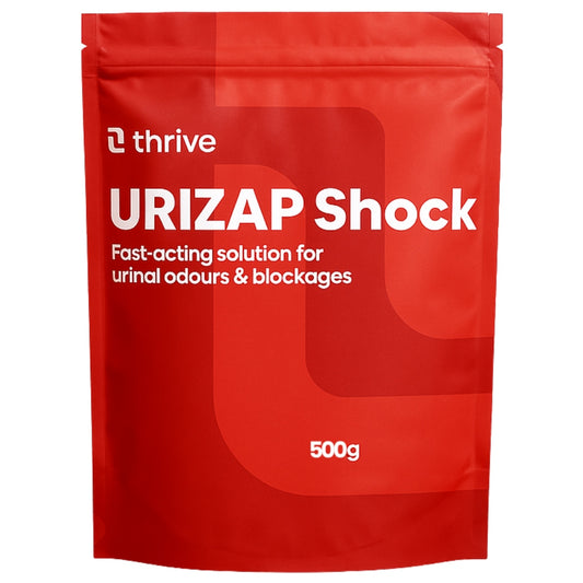 Thrive URIZAP Shock: Eliminate Urinal Blockages & Odours in 7 Days | Powerful Eco-Friendly Cleaner