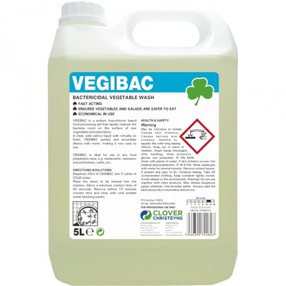 Clover Chemicals Vegibac bactericidal vegetable wash (234), 5 litre