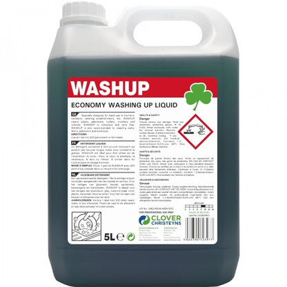 Clover Chemicals Wash Up concentrated washing up liquid (432), 5 litre