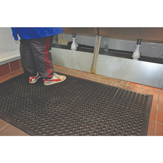 Anti-Fatigue Rubber Entrance Mat with Drainage Holes