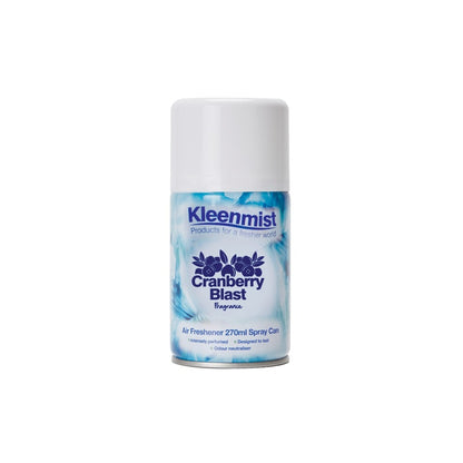 Kleenmist Air Freshener 270ml Aerosol (Pack of 12) - Cranberry, Citrus Grove, Fresh Linen & Wild Flower
