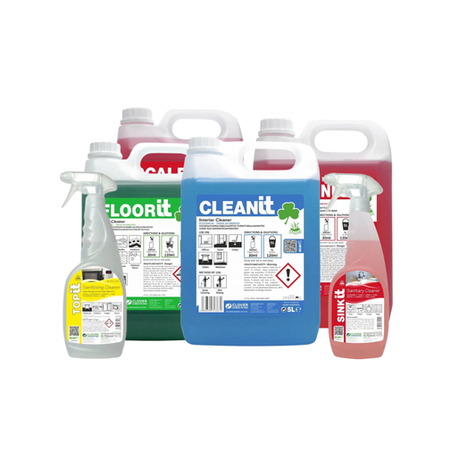 Christeyns Clover Chemicals Spring Cleaning Bundle – 6 Pack Professional Cleaning Kit